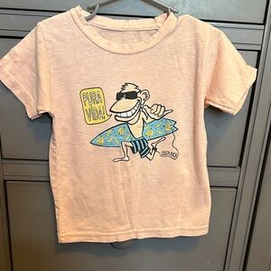Pura Vida Kids Surfing Monkey Tee - Light orange.   3T-4T summer shirt